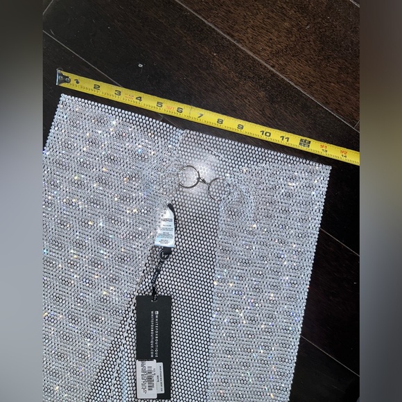 NWT White Fox sarong mini skirt bling cover up S one size M, L adjustable - Picture 3 of 8